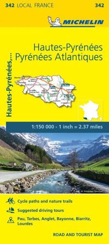 Hautes-Pyrenees, Pyrenees-Atlantiques - Michelin Local Map 342