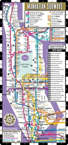 Streetwise Map Manhattan - Laminated City Center Street Map of Manhattan Subway Bus