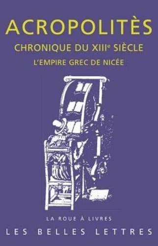 Chronique Du Xiiie Siecle