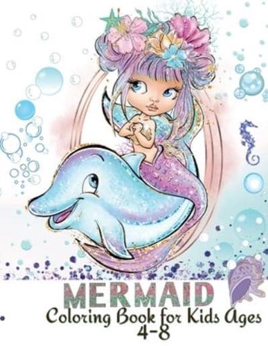 Mermaid Coloring Book for Kids Ages 4-8