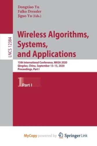 Wireless Algorithms, Systems, and Applications