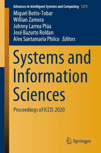 Systems and Information Sciences : Proceedings of ICCIS 2020