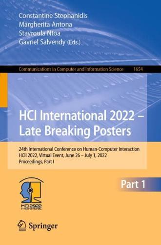 HCI International 2022 - Late Breaking Posters