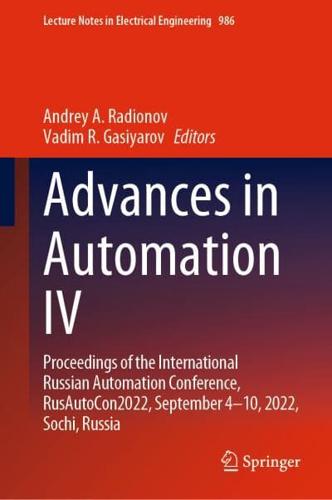 Advances in Automation III