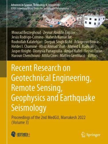 Recent Research on Geotechnical Engineering, Remote Sensing, Geophysics and Earthquake Seismology Volume 3