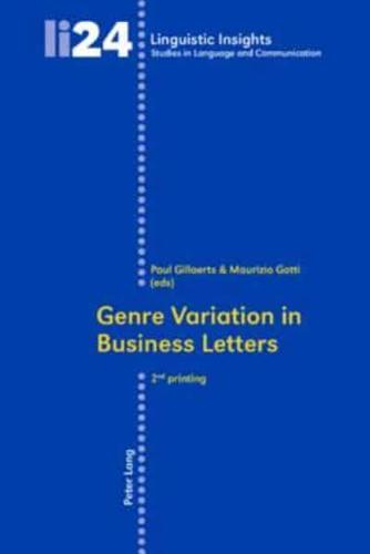 Genre Variation in Business Letters