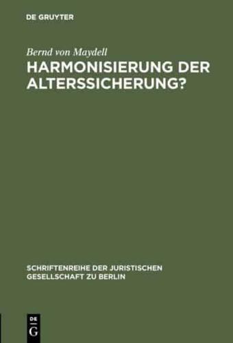 Harmonisierung Der Alterssicherung?