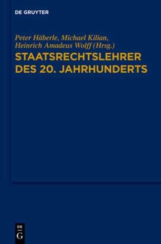 Staatsrechtslehrer Des 20. Jahrhunderts