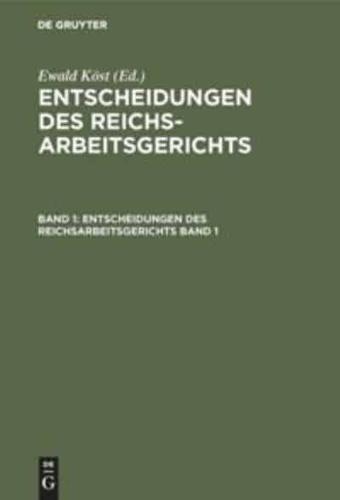 Entscheidungen des Reichsarbeitsgerichts