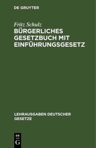 Bürgerliches Gesetzbuch Mit Einführungsgesetz