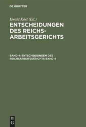 Entscheidungen des Reichsarbeitsgerichts