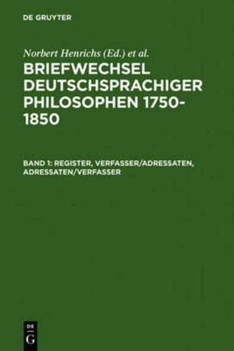 Briefwechsel deutschsprachiger Philosophen 1750-1850