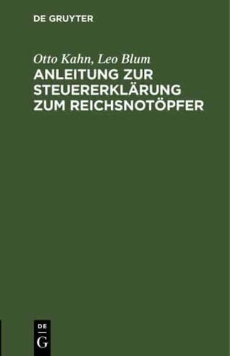 Anleitung zur Steuererklärung zum Reichsnotöpfer