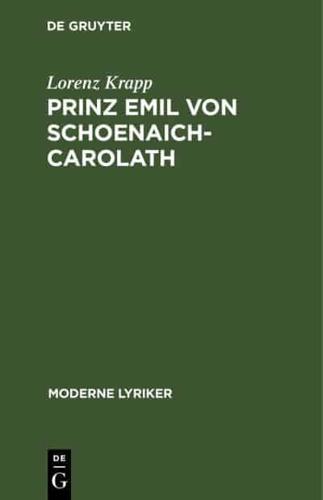 Prinz Emil Von Schoenaich-Carolath