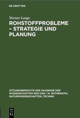 Rohstoffprobleme - Strategie und Planung