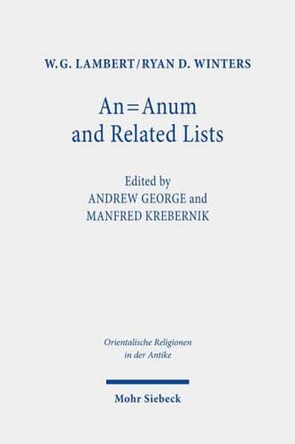 An - Anum and Related Lists Volume I