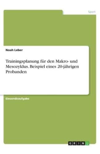 Trainingsplanung Für Den Makro- Und Mesozyklus. Beispiel Eines 20-Jährigen Probanden