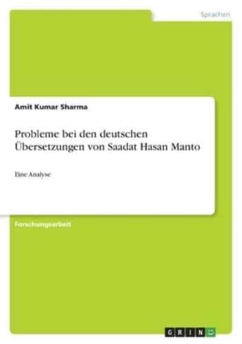 Probleme Bei Den Deutschen Übersetzungen Von Saadat Hasan Manto