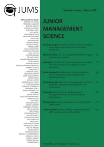 Junior Management Science, Volume 6, Issue 1, March 2021