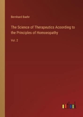 The Science of Therapeutics Acoording to the Principles of Homoeopathy