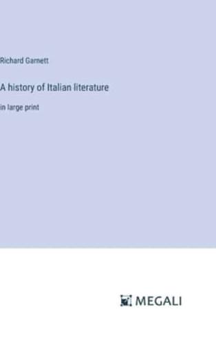 A History of Italian Literature