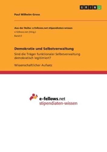 Demokratie Und Selbstverwaltung