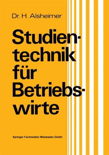 Studientechnik Für Betriebswirte