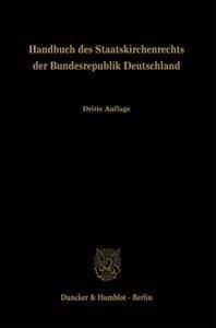 Handbuch Des Staatskirchenrechts Der Bundesrepublik Deutschland