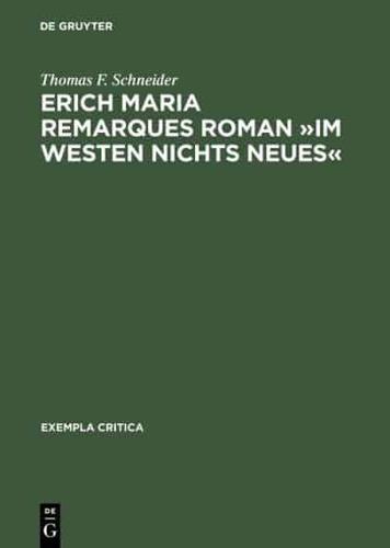 Erich Maria Remarques Roman "Im Westen Nichts Neues"