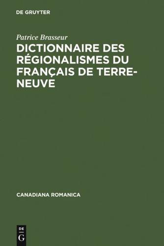 Dictionnaire Des Régionalismes Du Français De Terre-Neuve