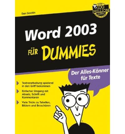 Word 2003 Fur Dummies