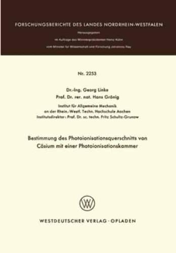 Bestimmung Des Photoionisationsquerschnitts Von Cäsium Mit Einer Photoionisationskammer