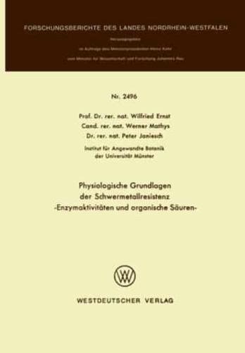 Physiologische Grundlagen Der Schwermetallresistenz