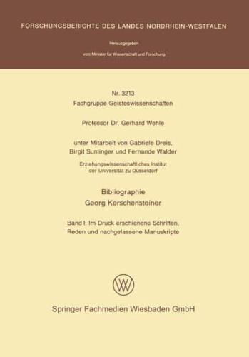 Bibliographie Georg Kerschensteiner