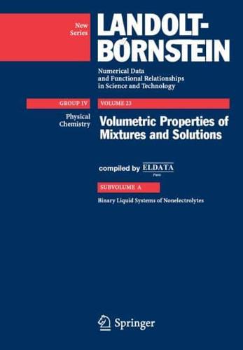 Volumetric Properties of Mixtures and Solutions Physical Chemistry