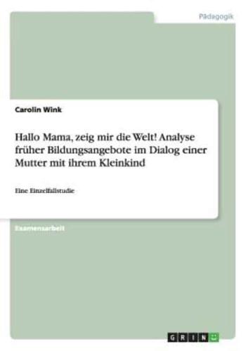 Hallo Mama, zeig mir die Welt! Analyse früher Bildungsangebote im Dialog einer Mutter mit ihrem Kleinkind:Eine Einzelfallstudie