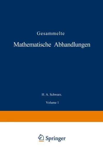 Gesammelte Mathematische Abhandlungen: Erster Band