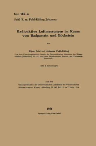 Radioaktive Luftmessungen Im Raum Von Badgastein Und Böckstein