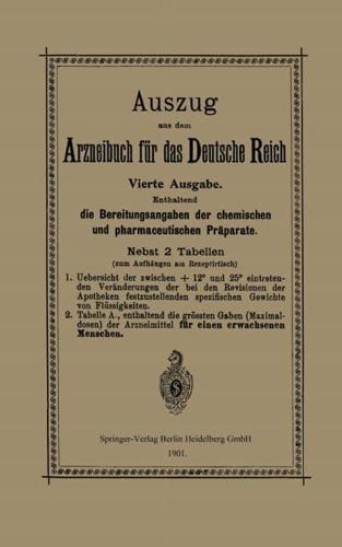 Auszug Aus Dem Arzneibuch Für Das Deutsche Reich