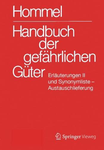 Handbuch Der Gefährlichen Güter. Erläuterungen II. Austauschlieferung, Dezember 2020 Erläuterungen Und Synonymliste