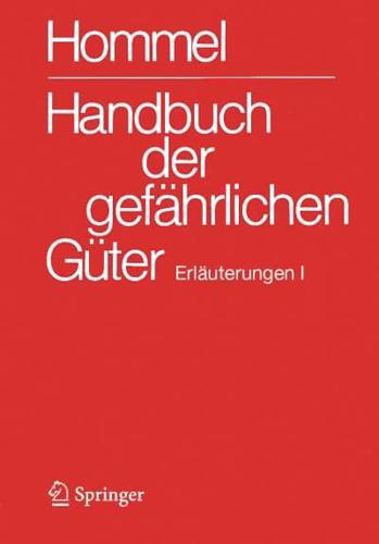 Handbuch Der Gefährlichen Güter. Erläuterungen I Erläuterungen Und Synonymliste