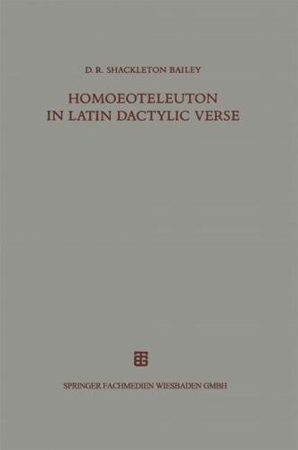 Homoeoteleuton in Latin Dactylic Verse