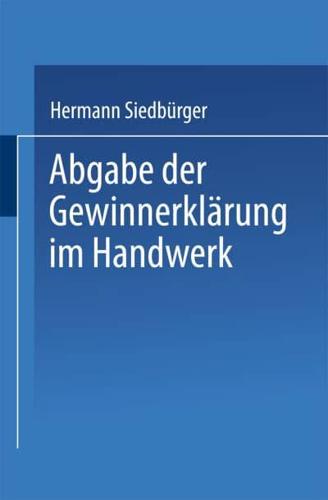 Abgabe Der Gewinnerklärung Im Handwerk