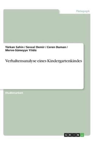 Verhaltensanalyse Eines Kindergartenkindes