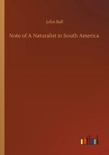 Note of A Naturalist in South America