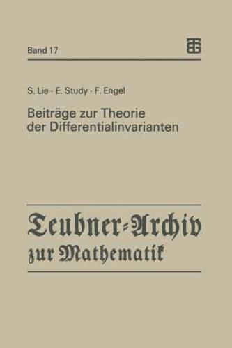 Beiträge zur Theorie der Differentialinvarianten