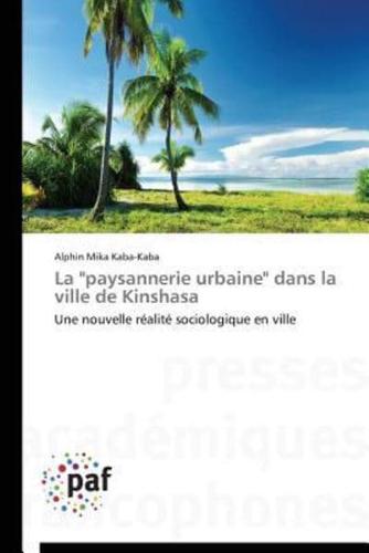 La "paysannerie urbaine"  dans la ville de kinshasa