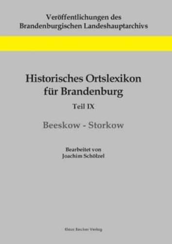 Historisches Ortslexikon für Brandenburg, Teil IX, Beeskow-Storkow