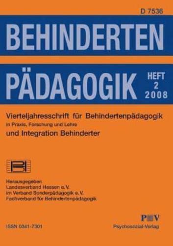 Behindertenpädagogik - Vierteljahresschrift für Behindertenpädagogik und Integration Behinderter in Praxis, Forschung und Lehre