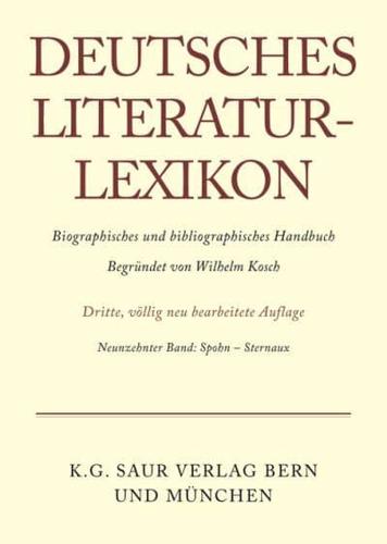Deutsches Literatur-Lexikon, Band 19, Spohn - Sternaux